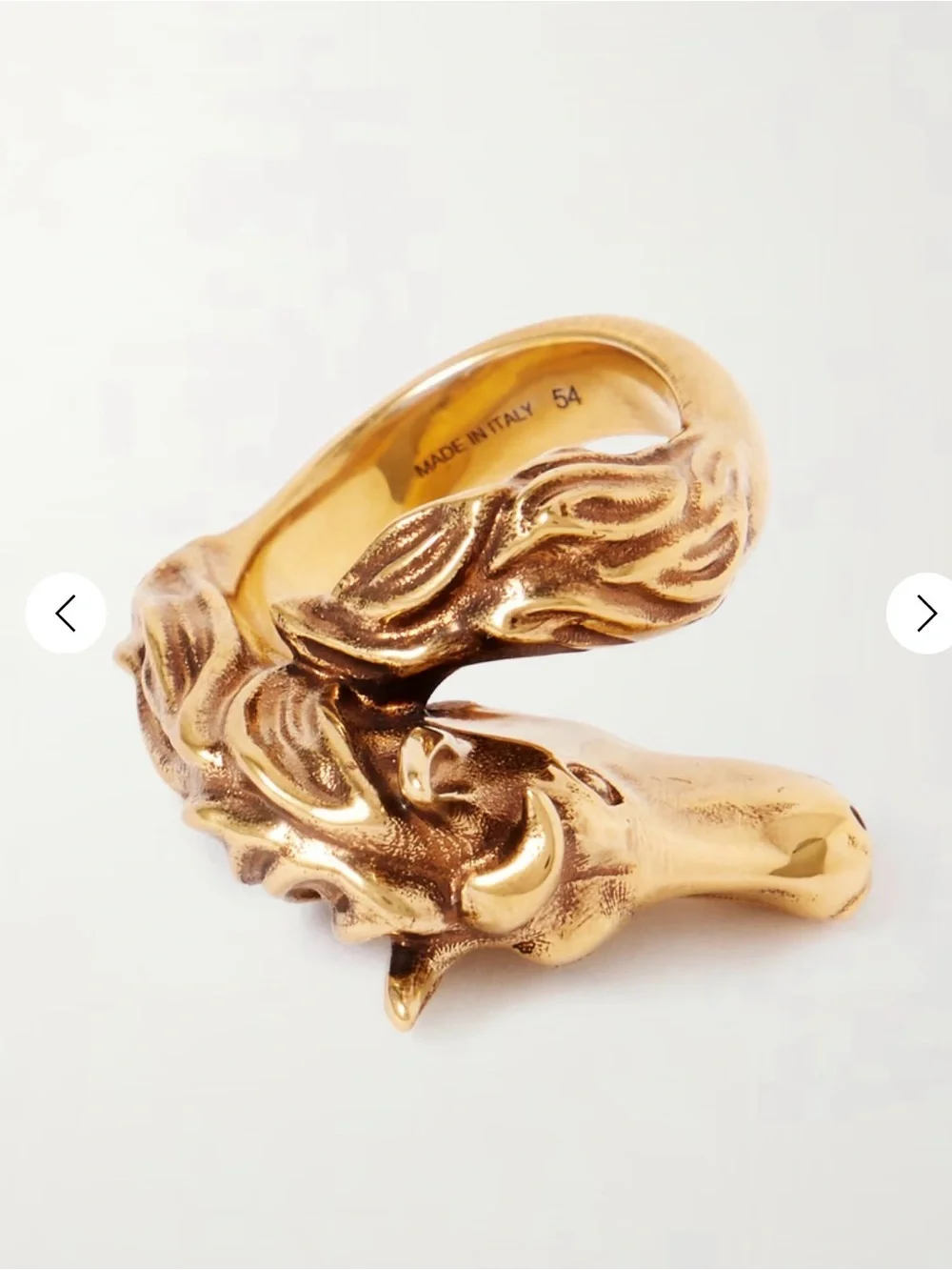 Chloe Gold Horse Head Ring - Made in Italy sz 54